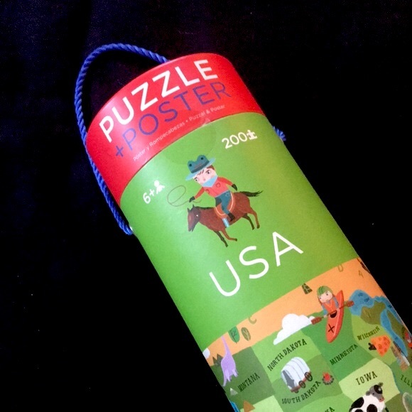 🐊 $35 NEW & SEALED Kids CROCODILE CREEK Poster+Puzzle USA 200 pieces Floor Game - Picture 2 of 8